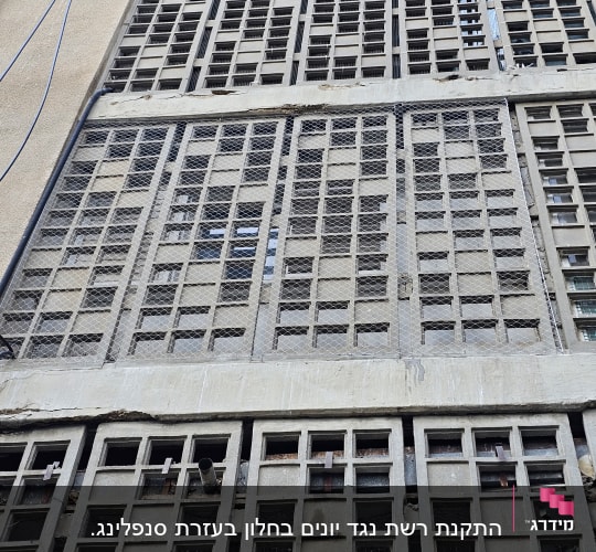 רשת מתכת על חלונות למניעת כניסת יונים